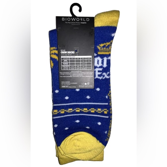 Corona Extra Beer Crew Socks 1 Pair Men 8-12 Blue Yellow w Logo Cerveza Mas Fina - Picture 4 of 11